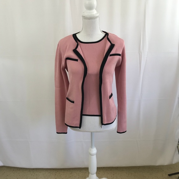 Casual Corner Jackets & Blazers - Casual Corner Silk Stretch Knit Jacket and Blouse
